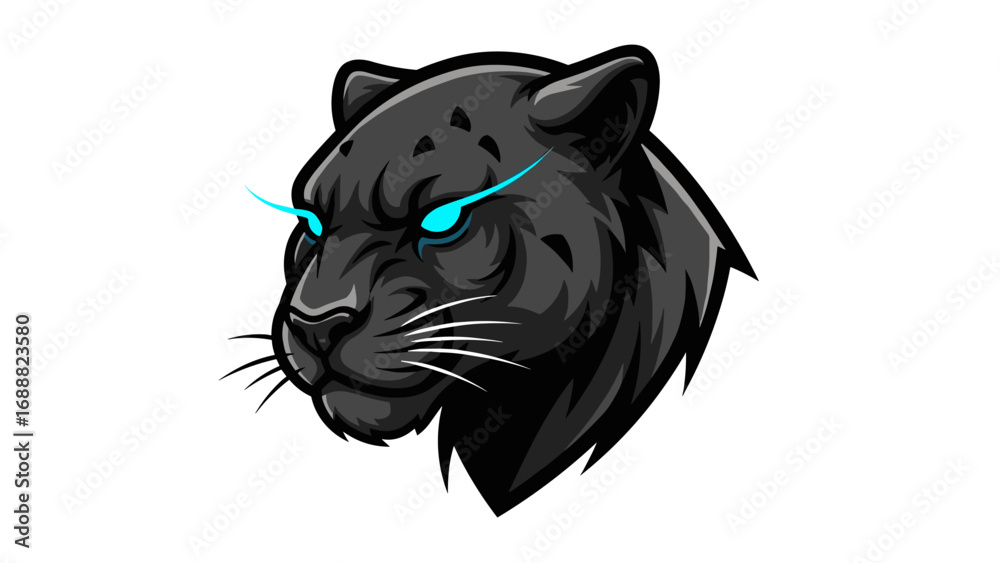 Obraz premium Dynamic Black Panther Mascot Logo Illustration for Gaming and Sports Teams