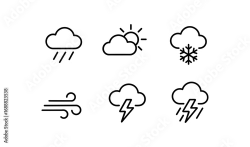 Minimalist weather icons collection for forecast and climate apps