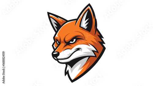 Orange Fox Head Mascot Logo Illustration Aggressive Design for Team Identity