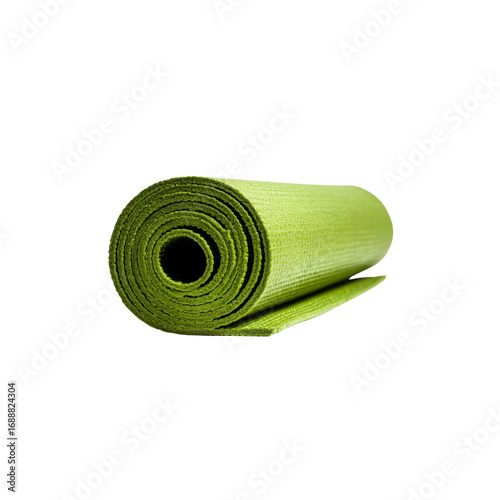 Rolled Up Green Yoga Mat, Fitness Equipment, Exercise Mat