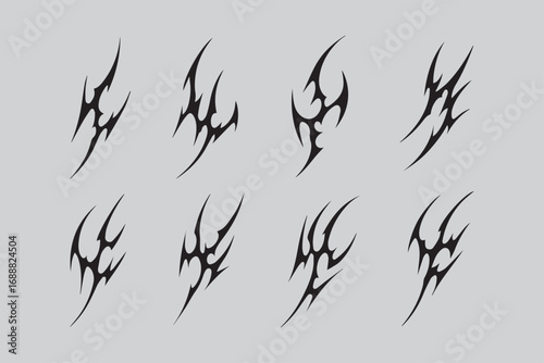 Vector Chrome Neo-Tribal Gothic Flame Sigil Y2K Liquid Mercury Cyber Metallic Futuristic Abstract Tattoo Aesthetic Artwork Digital Design Illustration