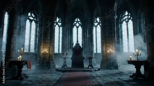 Dark gothic cathedral throne room