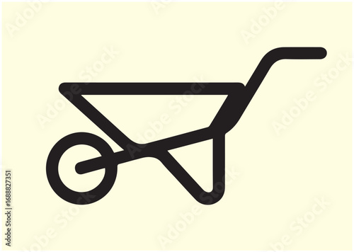 Wheelbarrow Line art Vector design