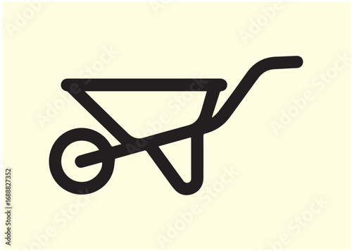 Wheelbarrow Line art Vector design
