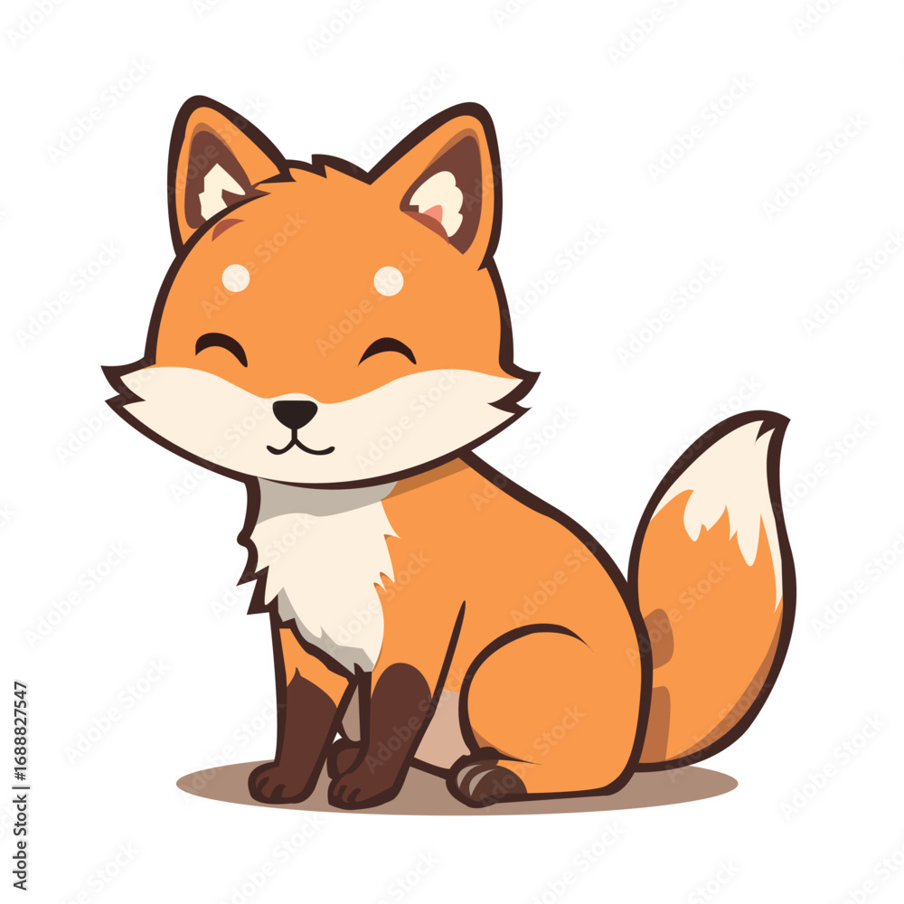 Fototapeta premium Cartoon fox vector