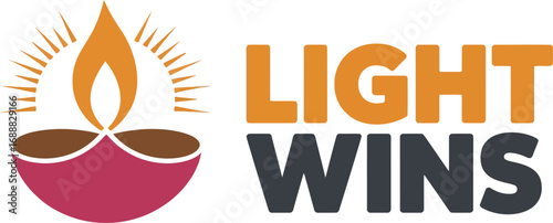 Traditional diwali oil lamp with festive text isolated on transparent background