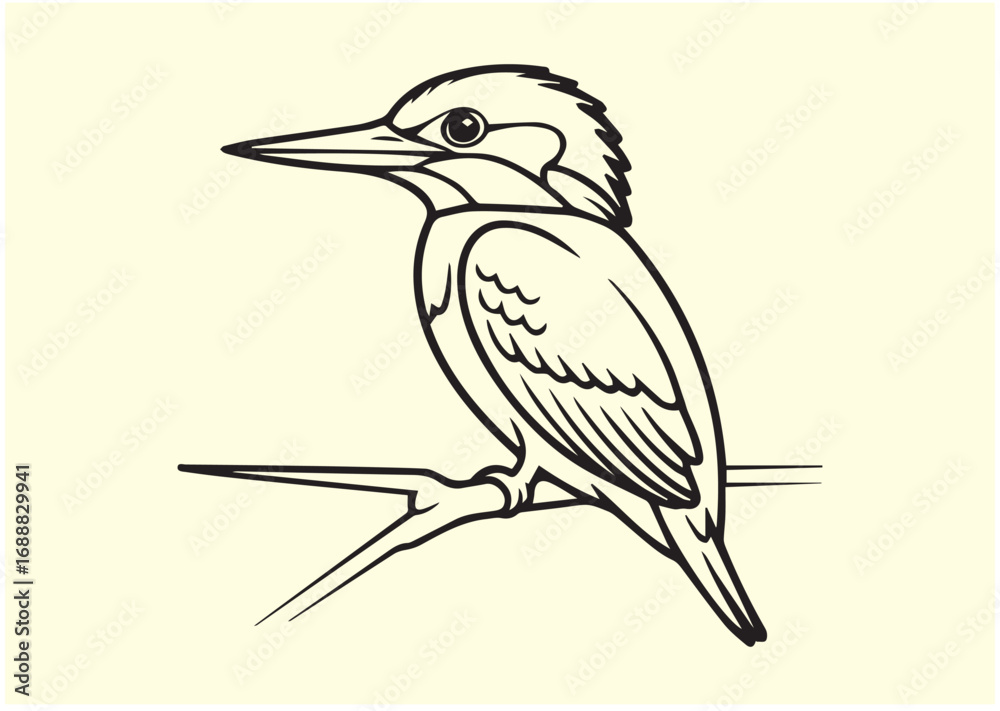 Fototapeta premium Kingfisher Line art Vector design