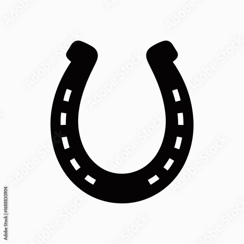 lucky horseshoe on black