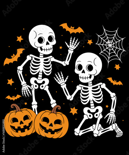Funny Skeleton Book Floral Skull Halloween Lover