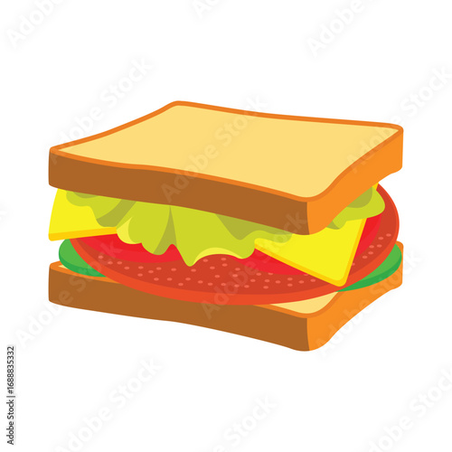 Delicious sandwich vector illustration isolated on white background