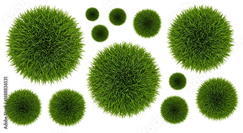 Green Grass Spheres: A Lush, Aerial View