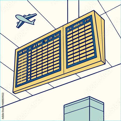 Airport Departure Board Illustration