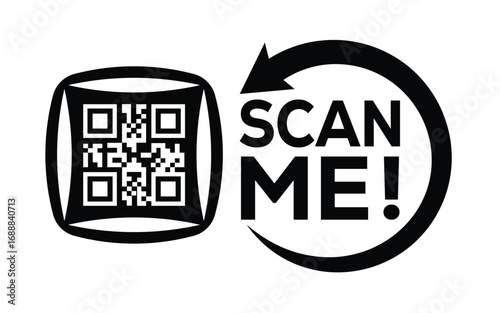 QR code scan icon set. Scan me frame. QR code scan for smartphone. QR code for mobile app, payment and identification. Vector illustration.