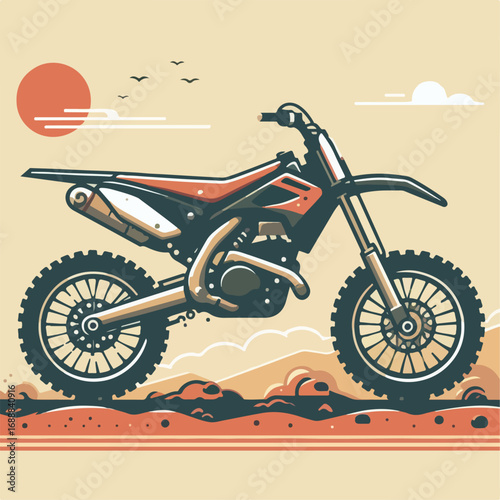 motorcycle on a red background