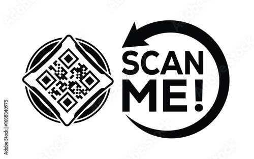 QR code scan icon set. Scan me frame. QR code scan for smartphone. QR code for mobile app, payment and identification. Vector illustration.