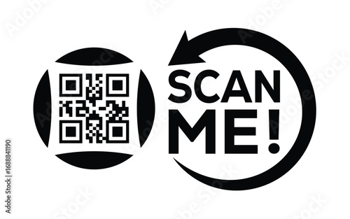 QR code scan icon set. Scan me frame. QR code scan for smartphone. QR code for mobile app, payment and identification. Vector illustration.