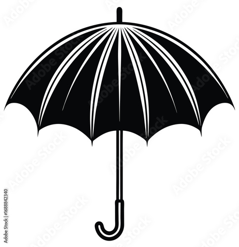 Black umbrella isolated on white background vector illustration