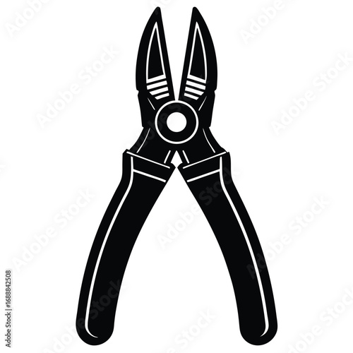 Pliers isolated on white background metal hand tool for repair and construction