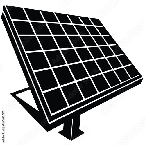 Blue photovoltaic solar panels, a clean and renewable energy technology, stand isolated on a white background