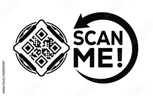 QR code scan icon set. Scan me frame. QR code scan for smartphone. QR code for mobile app, payment and identification. Vector illustration.
