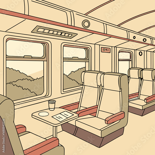 Train Carriage Interior Scenic View