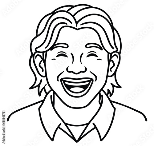 Black and white vector drawing of an old man's face with a thoughtful expression