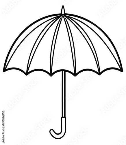 Black umbrella isolated on white background vector illustration