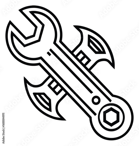 Wrench and screwdriver vector illustration with spanner repair tools icon design