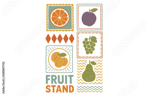 Juicy summer stand. Fruit stall. Fruit market t shirt artwork. Market fresh fruit print. Fruit club print design. Tropical sweetness artwork. Fruit stall t shirt artwork. Eat more fruit. 