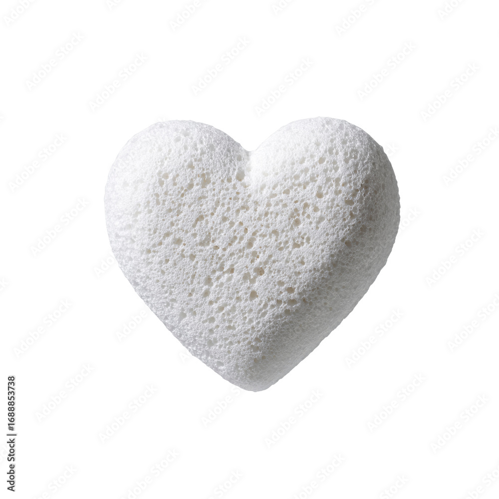 Fototapeta premium White Porous Heart Shape - Abstract Love Symbol