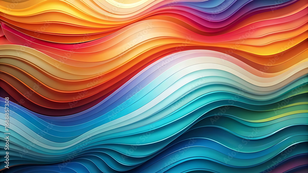 Obraz premium Abstract modern wallpaper with layers of colorful waves glowing in cosmic gradient