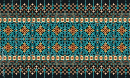 ethnic mosaic seamless set geometric tribal oriental ikat folklore diamonds traditional seamless pattern design for background carpet wallpaper clothing fabric wrapping print