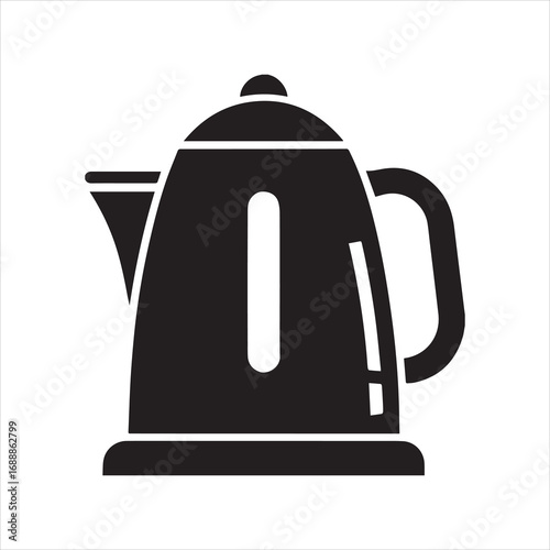  Electric Kettle Icon Silhouette Vector Illustration