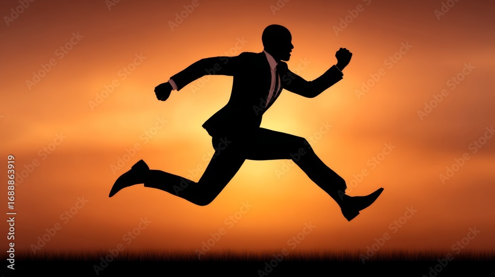 custom made wallpaper toronto digitalBusinessman jumping in suit financial leap at sunset abstract silhouette scene dynamic environment inspiring concept