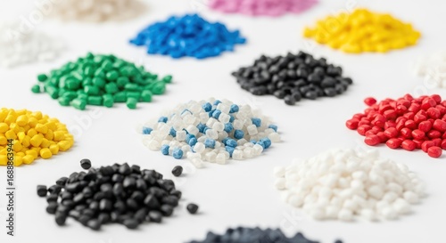 Colorful Plastic Pellets - Raw Material for Manufacturing Diverse Products.
