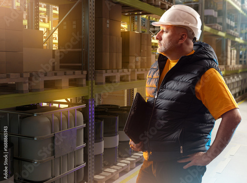Man warehouse worker. Guy n...