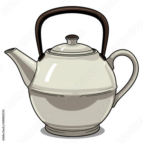 ceramic teapot isolated on whitec, EPS 