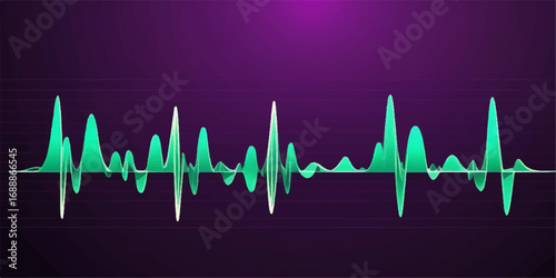 A vibrant green electrocardiogram line on a monitor displays a pulsing heartbeat, a classic medical illustration of health and life