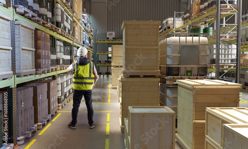 Warehouse logistics, worker...