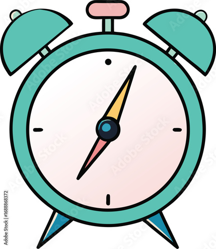 Modern 3d minimalist alarm clock design with digital display and sleek metallic finish