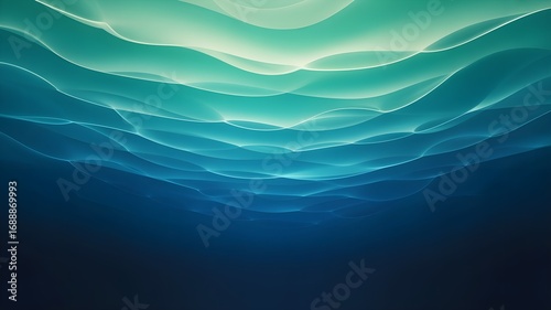 Deep Ocean Blue Teal Gradient Background - Oceanic Depth Abstract