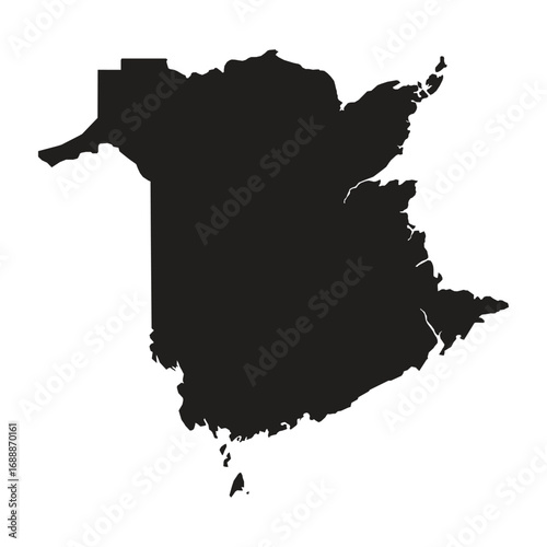 New Brunswick Canada Province Map Silhouette Vector