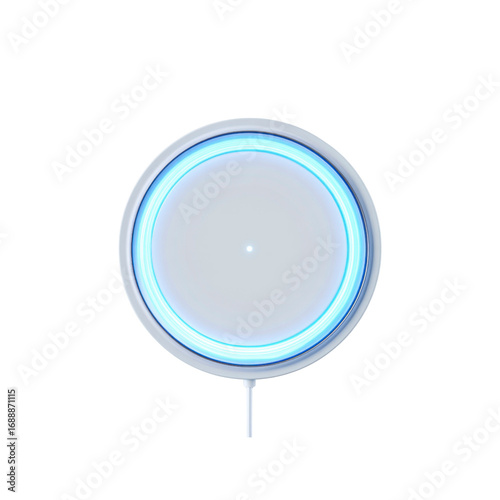 Futuristic Wireless Charging Pad with Glowing Blue Ring