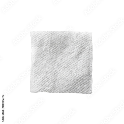 Fotografija White Cotton Square Cloth Isolated on Black Background