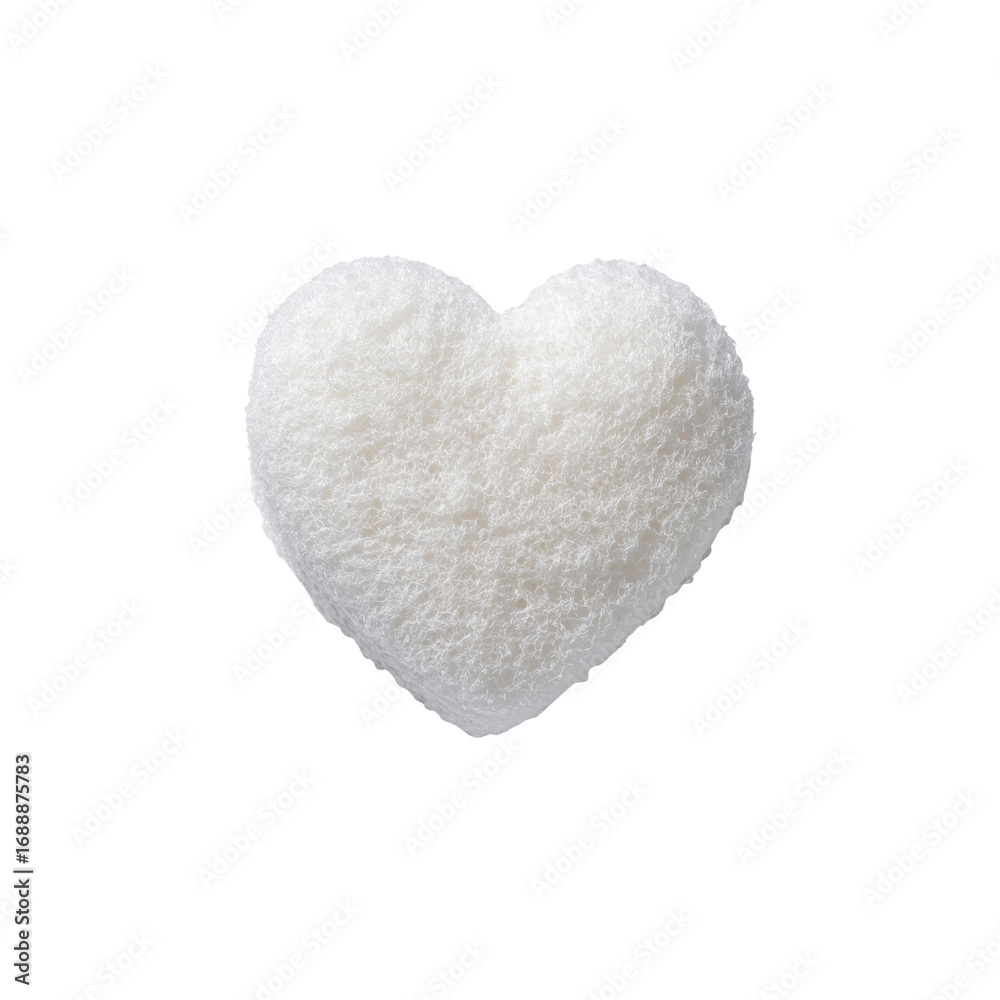 Fototapeta premium White Heart-Shaped Konjac Sponge on Black Background
