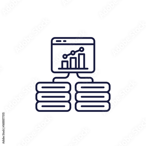 hpc servers icon, High-performance computing line design