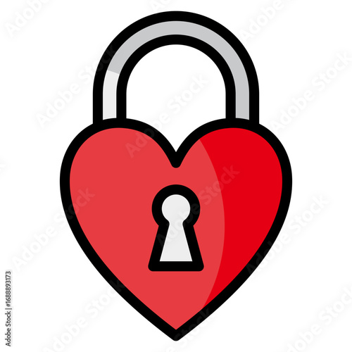 Heart Lock  Icon Element For Design