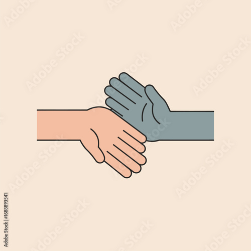 Wallpaper Mural Unity and Diversity: Two Hands Clasped in Partnership Torontodigital.ca