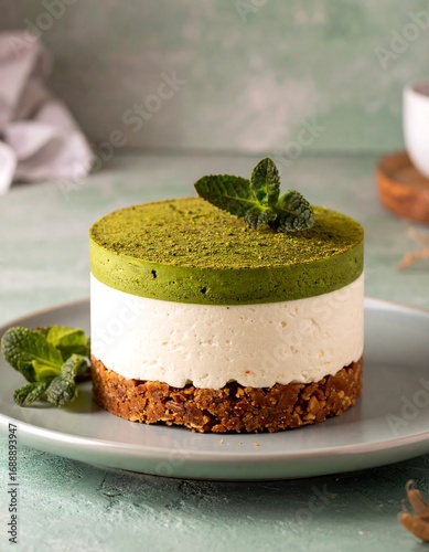 Green tea cheesecake