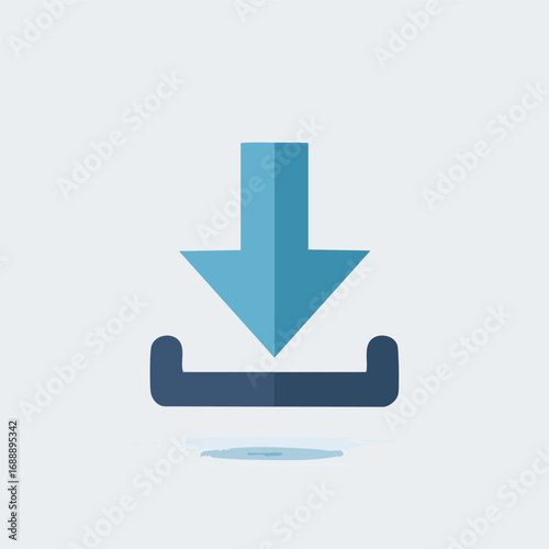 Orange Download App Icon with Motion Lines - AI Generated